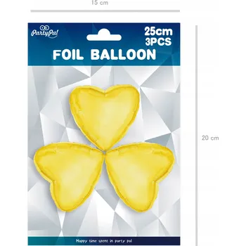 Balónek 3 BALÓNKY VE TVARU SRDCE ZLATÉ NAROZENINY SVATEBNÍ HOSTINA