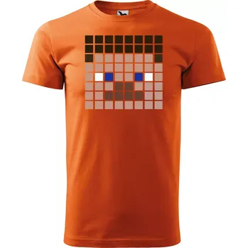 Pánské tričko Sablio Tričko s potiskem Blocks Steve - oranžové XL