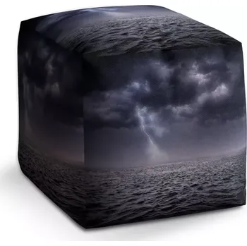 Taburet Sablio Taburet Cube Bouře nad mořem: 40x40x40 cm