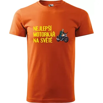 Sablio Tričko s potiskem Nejlepší motorkář na světě - oranžové XL