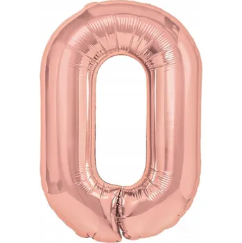 Balónek Fóliový balónek číslice 0 nula Rose Gold 100 cm