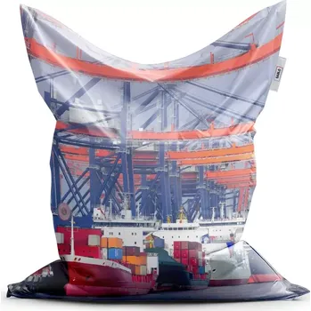 Sedací pytel Sablio Sedací vak Classic Lodě v přístavu - 150x100 cm