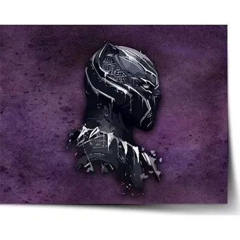 Plakát Sablio Plakát BLACK PANTHER z profilu Fialový mlhavý - 60x40 cm