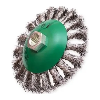 Drátěný kartáč Talířkový kartáč copánkový pr. 115 mm, drát 0,4mm - nerez