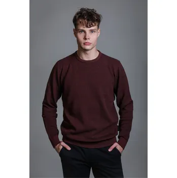 Pánský svetr Pánský bavlněný svetr Barva: Vínová, Velikost: 3XL, Střih: REGULAR FIT