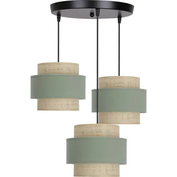 Skandinávské závěsné svítidlo SASSO - 3xE27, 60W, černé / béžové / mátové