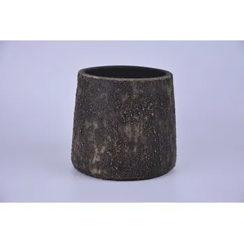 Květináč Obal na květináč keramický FARO, pr.16x14cm, hnědá|ROUGH BROWN|Ego Dekor