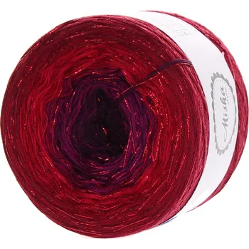 Příze Adventní čas červený lurex 3 nitka 1500 m - Misha style příze