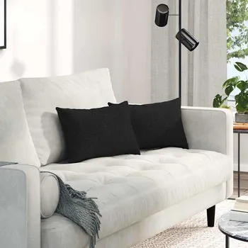 Podsedák Pohovkové polštáře 2 pcs Černá 50 x 30 cm textil