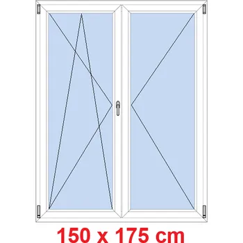 Okno Soft Dvoukřídlé balkonové dveře 150x175 cm, otevíravé a sklopné