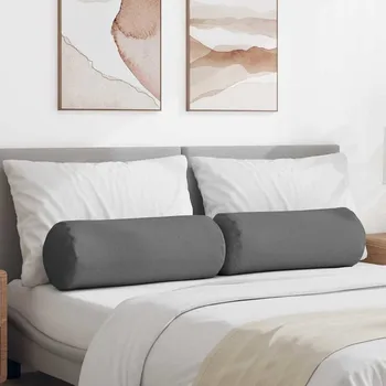 Polštář Polštáře 2 pcs Tmavě šedá Ø 25 x 70 cm textil