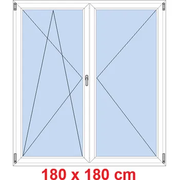 Okno Soft Dvoukřídlé balkonové dveře 180x180 cm, otevíravé a sklopné
