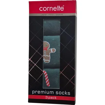 Pánské ponožky Cornette ponožky vánoční krabička A57 - 3ks - zelená, 45-47 (Vánoční sada ponožek)