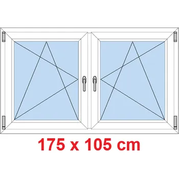 Okno Soft Dvoukřídlé plastové okno 175x105 cm, OS+OS, se sloupkem