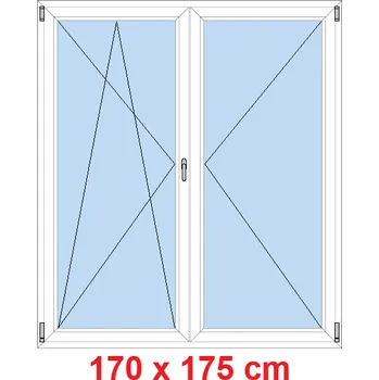 Okno Soft Dvoukřídlé balkonové dveře 170x175 cm, otevíravé a sklopné