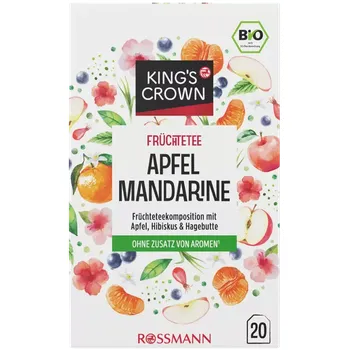 Čaj King's Crown BIO ovocno-bylinný čaj Jablko a mandarinka 40 g