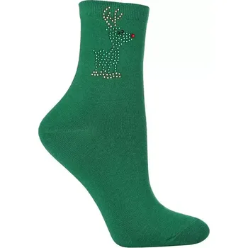 Dámské oblečení Dámské ponožky Sparkling Reindeer - 35-38 / zelená