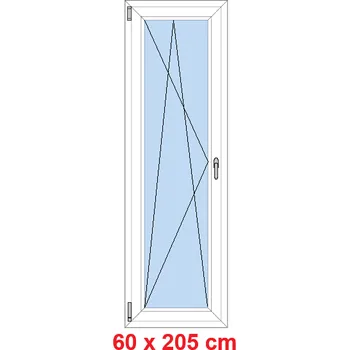 Okno Soft Balkonové dveře 60x205 cm, otevíravé a sklopné