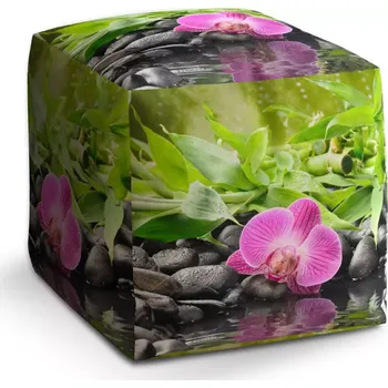 Taburet Sablio Taburet Cube Růžová orchidej: 40x40x40 cm