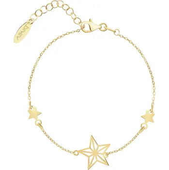 Náramek Pozlacený stříbrný náramek - hvězdy - AP543-6677