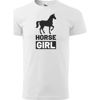 Sablio Tričko s potiskem Horse girl - bílé 5XL