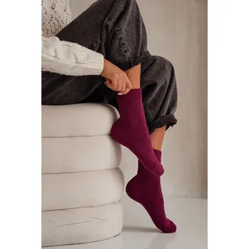 Dámské ponožky Milena Dámské ponožky Frotte Zygzak Bordové Milena fialová 3456237