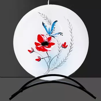 Svíčka Plochá svíčka vlčí mák (Česká plochá svíčka, ručně malovaná)