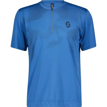 cyklistický dres Scott Trail Flow Zip SS Storm blue Velikost: L