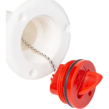 Příslušenství ke karavanu Seaflo nálevka s červeným víčkem s nápisem fuel pro hadice 38-40mm, bílá (Plnící hrdlo pro karavany a lodě)