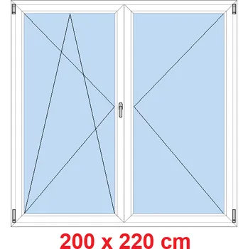 Okno Soft Dvoukřídlé balkonové dveře 200x220 cm, otevíravé a sklopné