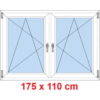 Okno Soft Dvoukřídlé plastové okno 175x110 cm, OS+OS, se sloupkem