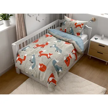 Povlečení Krepové povlečení do postýlky Renforcé FOXIVA šedé Rozměr povlečení: 45 x 65 cm | 90 x 140 cm, polštář 45 x 65 cm, peřinka 90 x 140 cm, gramáž 110 g/m2