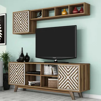 Obývací stěna TV stěna / Sestava pod TV Inci - Walnut, White