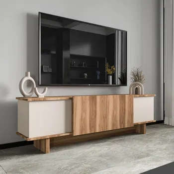 Televizní stolek TV stolek Diana - Beige, Walnut