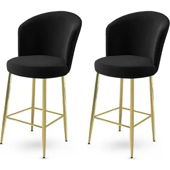 Barová židle Bar Stool Set (2 Pieces) Alte - Black, Gold