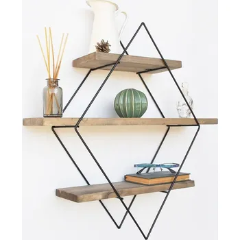 police Dekorativní dřevěná nástěnná police Wr007