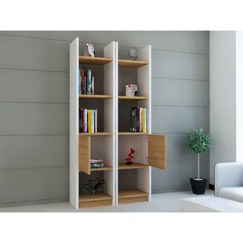 Knihovna Knihovna Esbi 102 - White, Teak