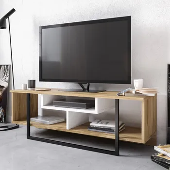 Televizní stolek TV stolek Asal (120) - Oak, White, Black