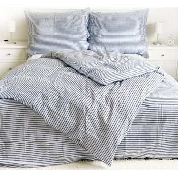 Povlečení Bavlněné povlečení Pruhy modré Zapínání: knoflík, Velikost polštáře: 70x90, Velikost přikrývky: 140x200