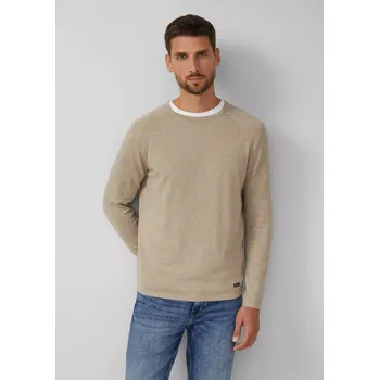 Pánský svetr s.Oliver pánský lehký bavlněný svetr béžový Velikost: XXL