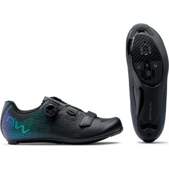 Pánské cyklistické tretry Northwave Storm Carbon 2 Black/Iridescent Velikost EU: 44,5