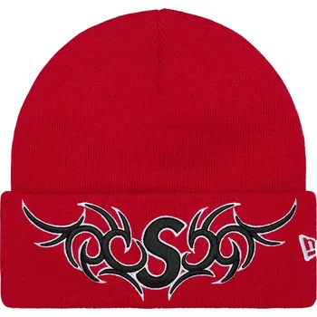 Čepice Supreme New Era Tribal S Logo Beanie Red Velikost: ONE SIZE