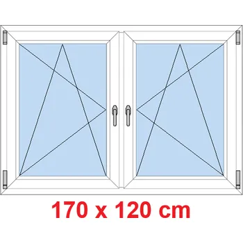 Okno Soft Dvoukřídlé plastové okno 170x120 cm, OS+OS, se sloupkem