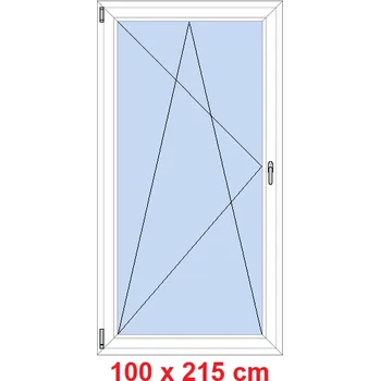 Okno Soft Balkonové dveře 100x215 cm, otevíravé a sklopné