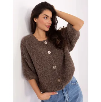 Dámský svetr Tmavě béžový elegantní svetr s