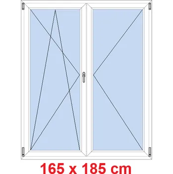 Okno Soft Dvoukřídlé balkonové dveře 165x185 cm, otevíravé a sklopné