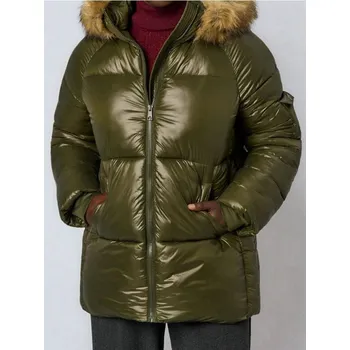 Dámský kabát Sinsay - Prošívaná puffer bunda - tmavě zelená - 624FH-79X - 624FH-79X-S