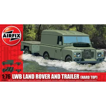 Plastikový model Airfix Classic Kit military A02324 - LWB Land Rover (Hard Top) and Trailer (1:76)