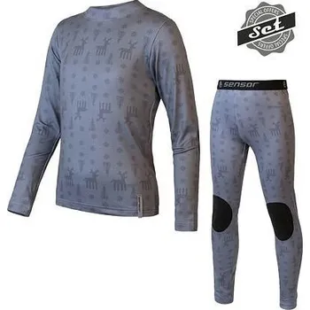 SENSOR FLOW SET dětské triko dl.rukáv + spodky šedá/sobi Velikost: 128