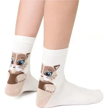 Dámské ponožky Steven dámské ponožky 099 vzor 065 - smetanová, 38-40 (Veselé dámské ponožky)